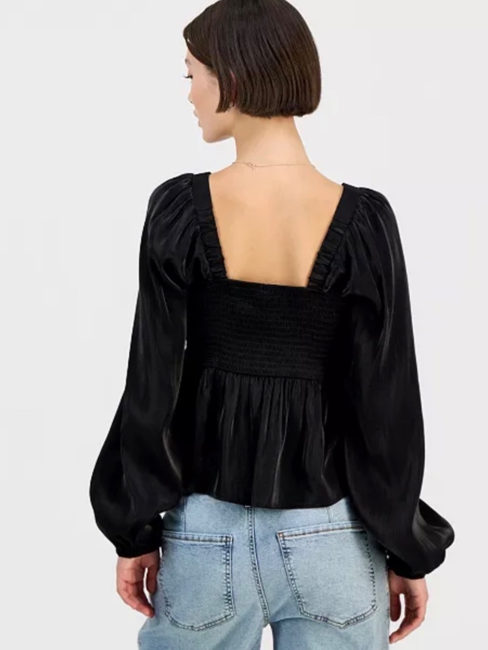 Self Esteem Long-Sleeve Pintuck Bust Woven Top - Picture 3 of 4